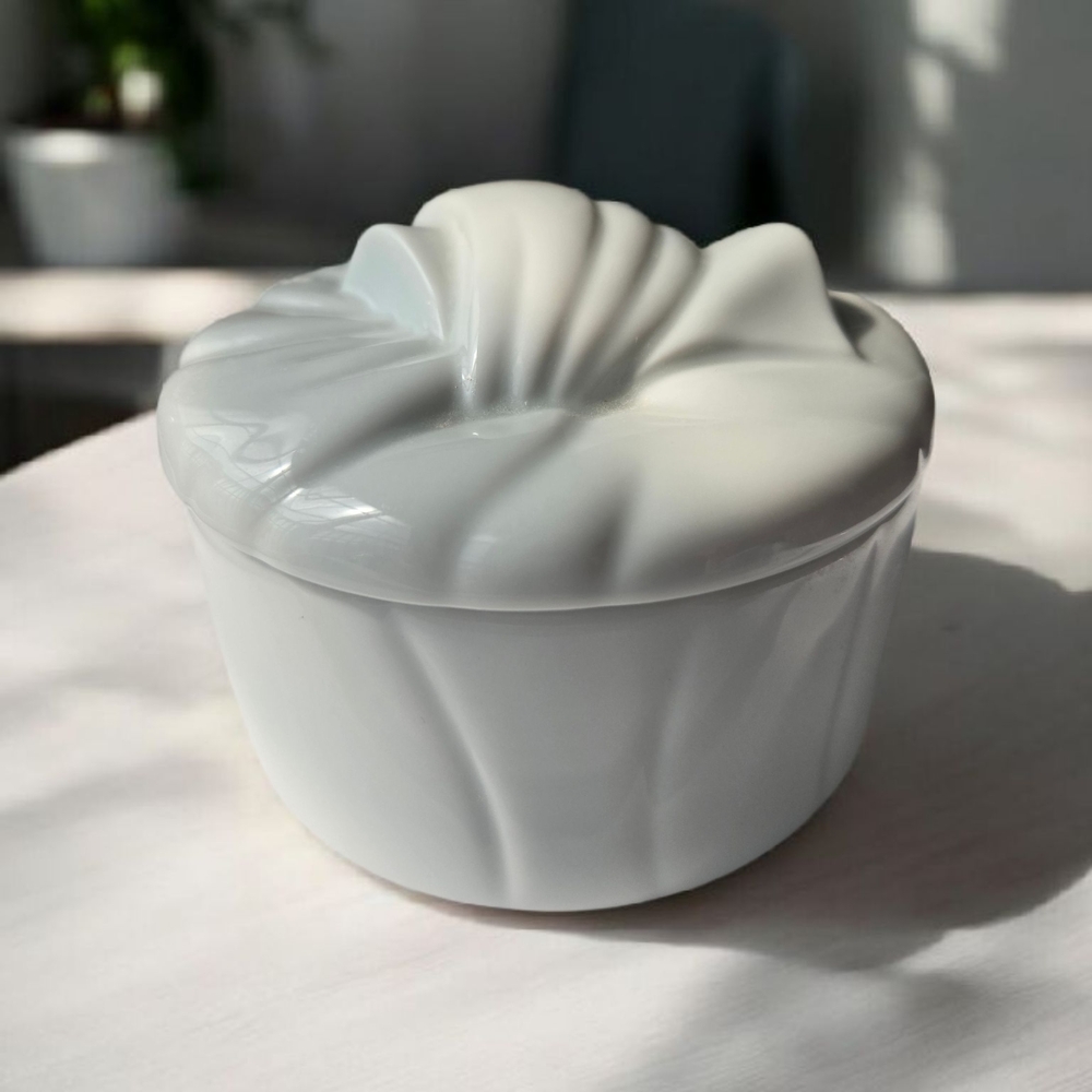 Vintage White Trinket Made In Japan Vienna Workshops Porcelains 4 1/4"/ 1 pound